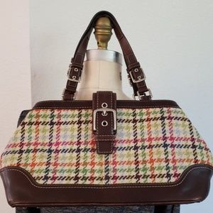 Coach Wool & Leather Hand Bag 12632